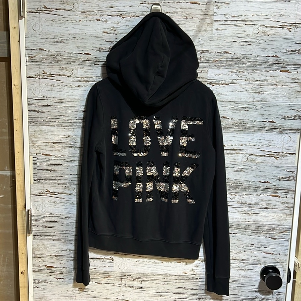 Pink Victoria’s Secret zip up hoodie size large